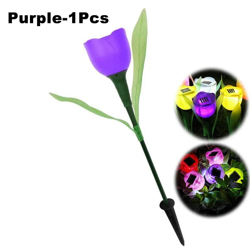 Solar Outdoor Waterproof Tulip Rose Lights