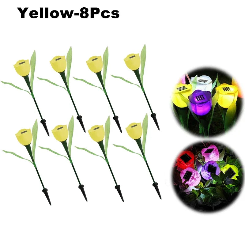 Solar Outdoor Waterproof Tulip Rose Lights
