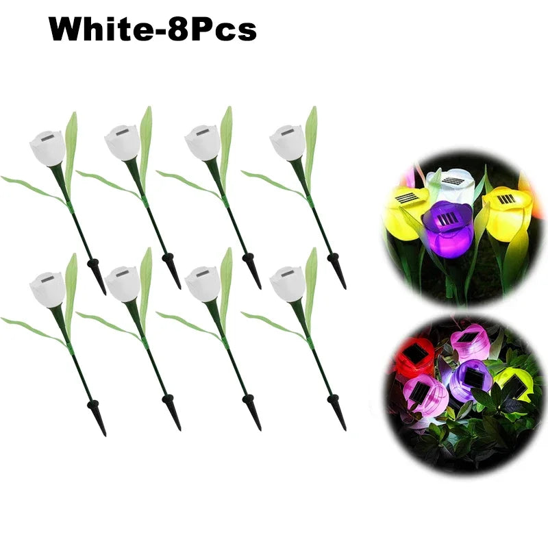 Solar Outdoor Waterproof Tulip Rose Lights