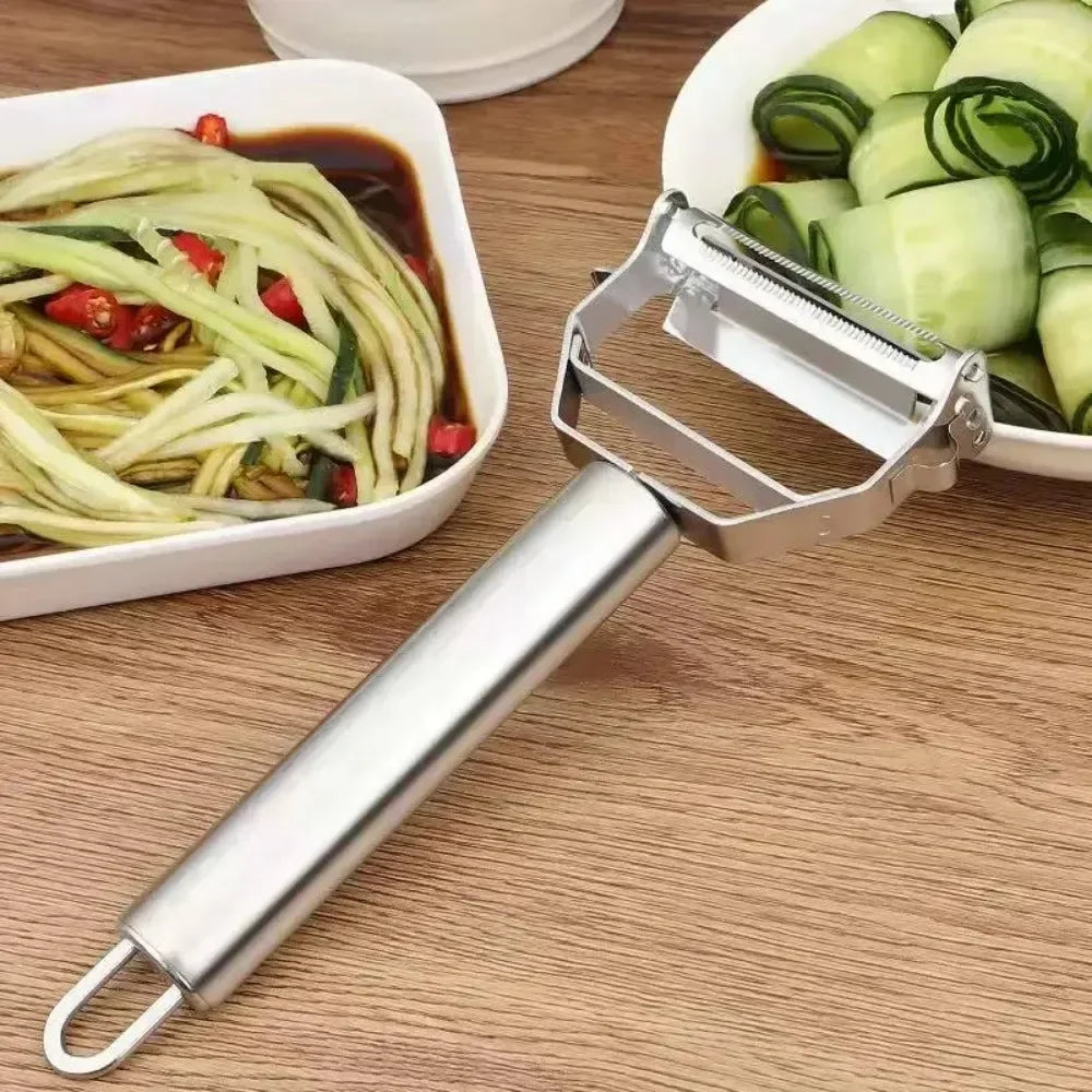 Multiple-Function Stainless Steel Double-Head Fruit and Vegetable Peeler