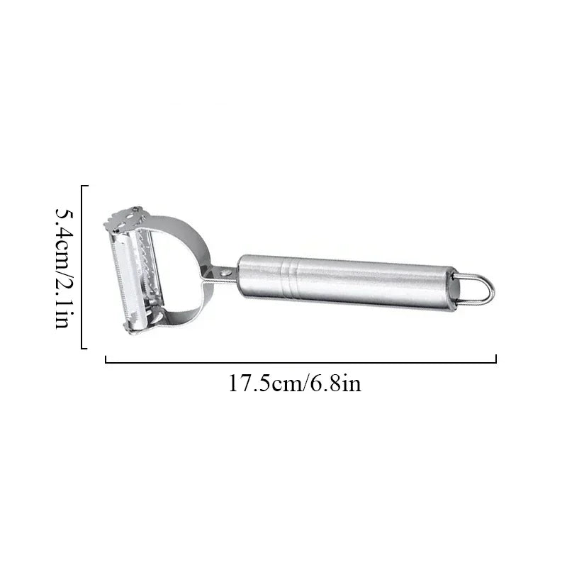 Multiple-Function Stainless Steel Double-Head Fruit and Vegetable Peeler