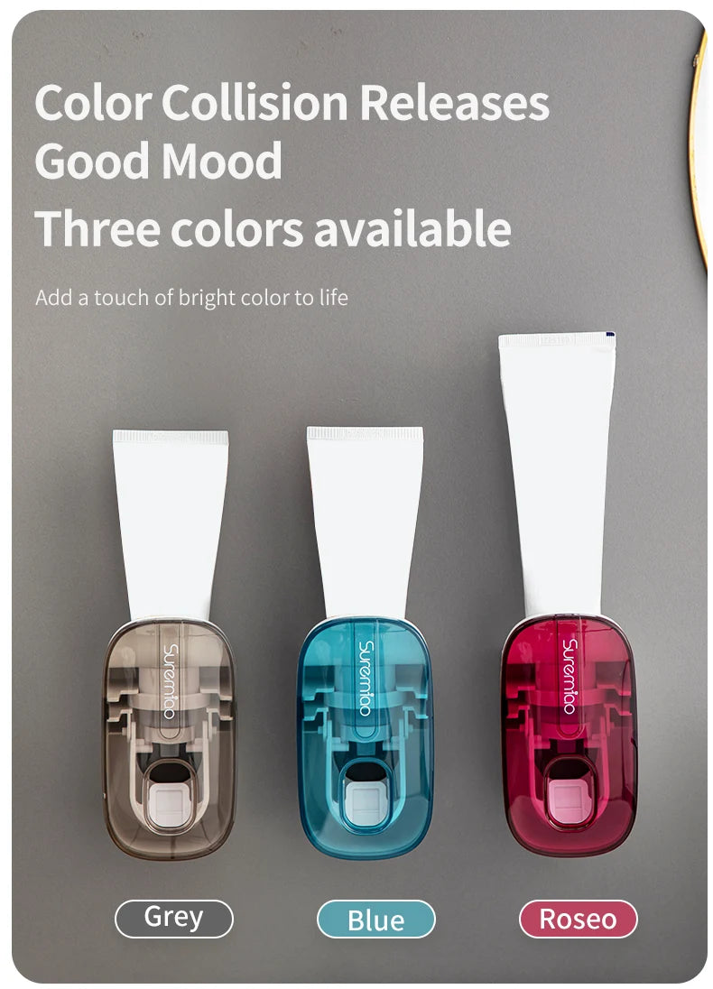 Wall-mounted automatic toothpaste squeezer