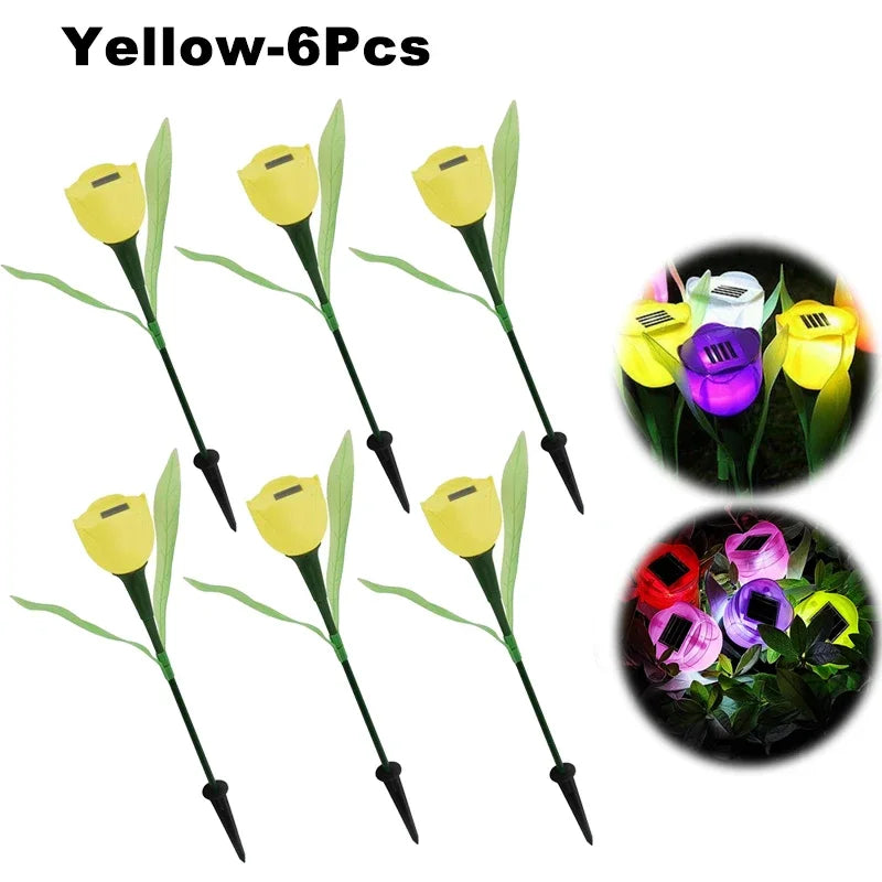 Solar Outdoor Waterproof Tulip Rose Lights