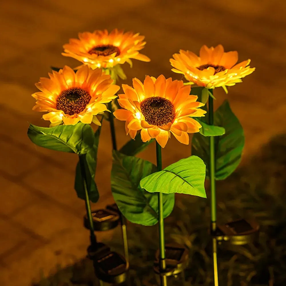 Patios 3 LED Sunflower Solar Lamp